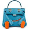 Hermès Limited Edition Super Rare Kelly Doll Quelle Idole Blue Jean / Orange Swift PHW