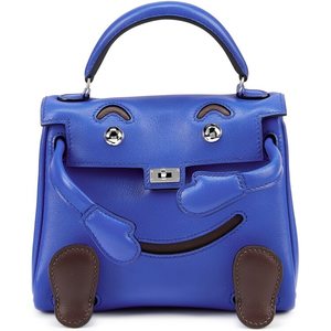 Hermès Limited Edition Super Rare Kelly Doll Quelle Idole Blue Sapphire / Chocolate Swift PHW