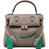 Hermès Limited Edition Super Rare Kelly Doll Quelle Idole Gris Asphalt / Vert Vertigo Swift GHW