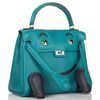 Hermès Limited Edition Super Rare Kelly Doll Quelle Idole Malachite / Black Swift PHW