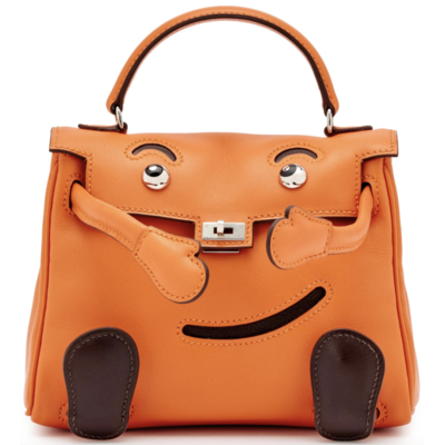 Hermès Limited Edition Super Rare Kelly Doll Quelle Idole Orange / Ebene Swift PHW