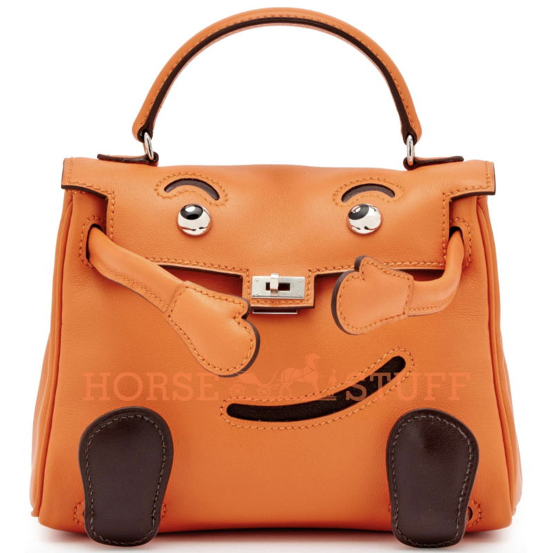 Hermès Limited Edition Super Rare Kelly Doll Quelle Idole Orange / Ebene Swift PHW