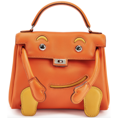 Hermès Limited Edition Super Rare Kelly Doll Quelle Idole Orange / Jaune Soleil Swift PHW