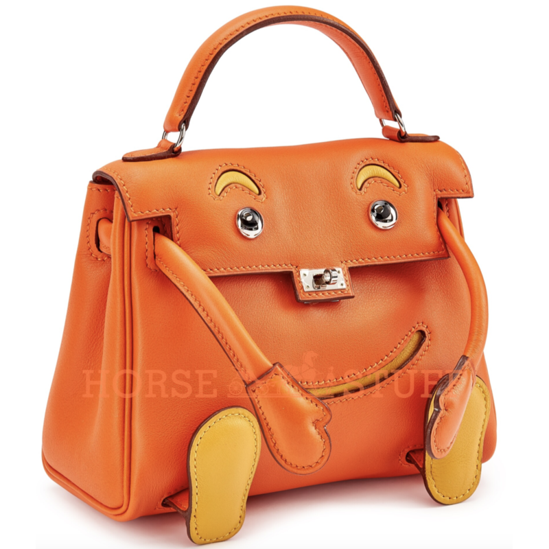 Hermès Limited Edition Super Rare Kelly Doll Quelle Idole Orange / Jaune Soleil Swift PHW