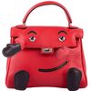 Hermès Limited Edition Super Rare Kelly Doll Quelle Idole Rouge Vif / Chocolate Swift PHW