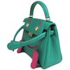 Hermès Limited Edition Super Rare Kelly Doll Quelle Idole Vert Vertigo / Rose Pourpre Swift GHW