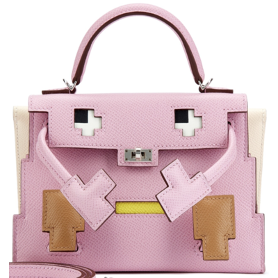 Hermès Limited Edition Super Rare Kelly Quelle Idole Picto Mauve Sylvestre / Chai / Lime / Nata Epsom PHW