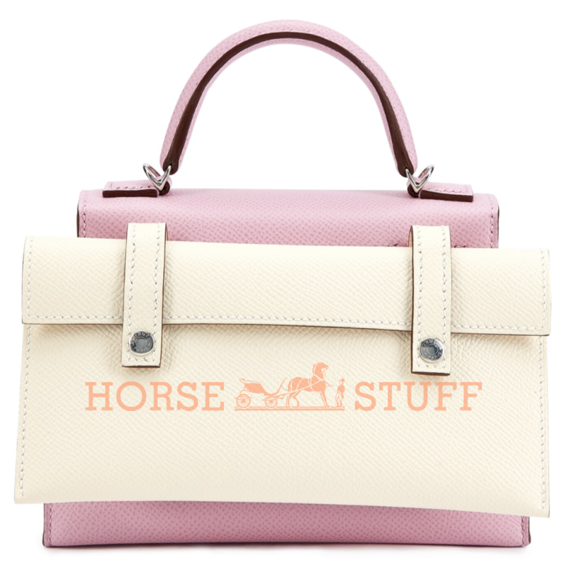 Hermès Limited Edition Super Rare Kelly Quelle Idole Picto Mauve Sylvestre / Chai / Lime / Nata Epsom PHW