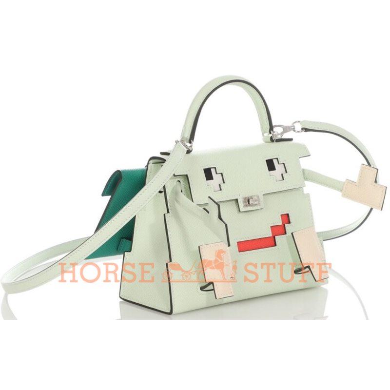 Hermès Limited Edition Super Rare Kelly Quelle Idole Picto Vert Fizz / Nata / Rose Texas / Vert Verone Epsom PHW