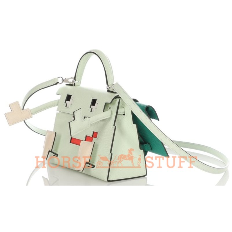 Hermès Limited Edition Super Rare Kelly Quelle Idole Picto Vert Fizz / Nata / Rose Texas / Vert Verone Epsom PHW