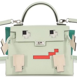 Hermès Limited Edition Super Rare Kelly Quelle Idole Picto Vert Fizz / Nata / Rose Texas / Vert Verone Epsom PHW