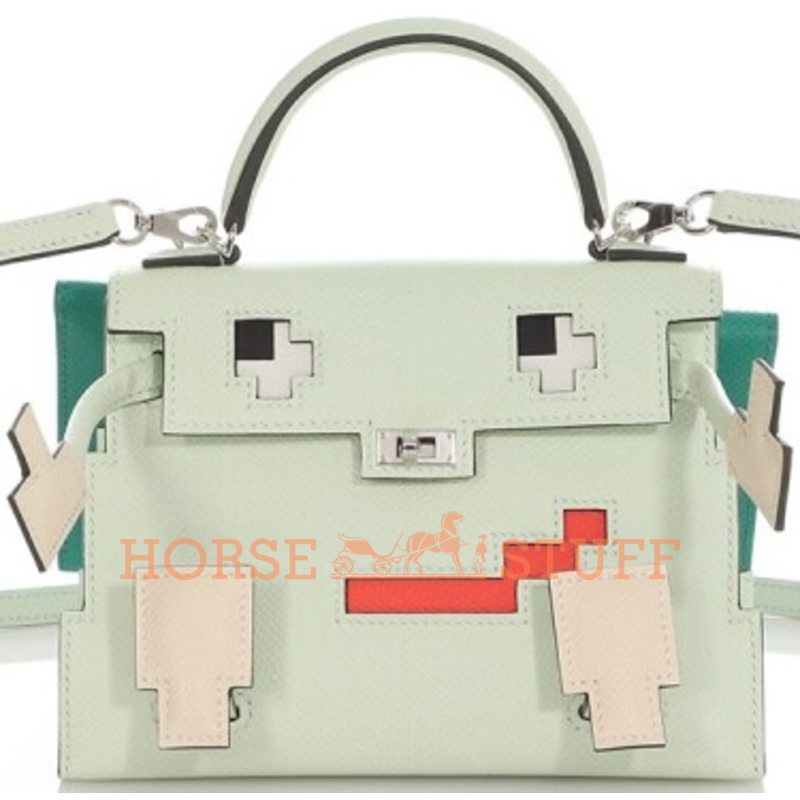 Hermès Limited Edition Super Rare Kelly Quelle Idole Picto Vert Fizz / Nata / Rose Texas / Vert Verone Epsom PHW