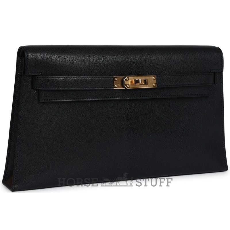 Hermès Kelly Elan Black Chèvre Chamkila GHW