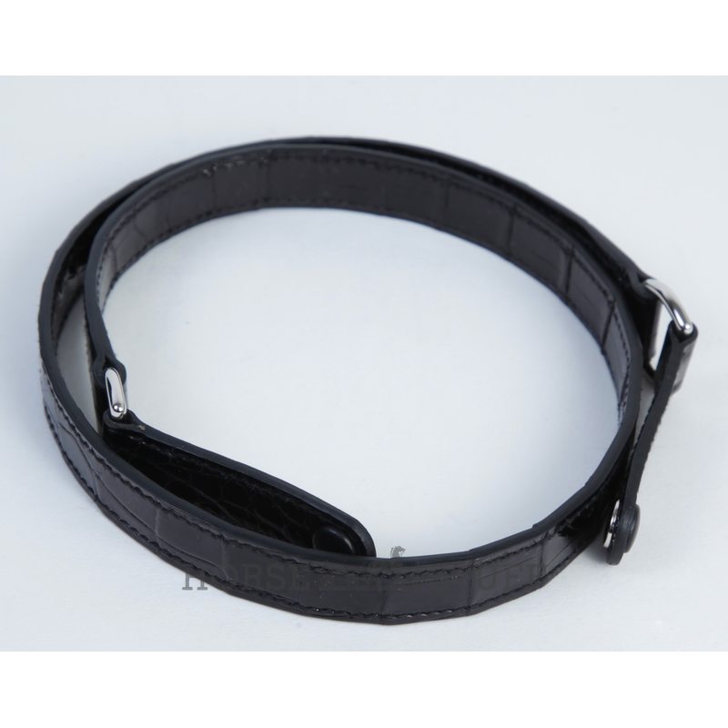 Hermès Kelly Elan Black Shiny Crocodile Porosus PHW