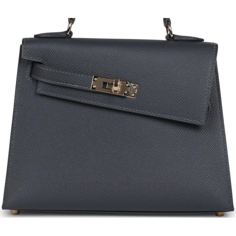 Hermès Limited Edition Kelly en Desordre Sellier 20 Ardoise Epsom Permabrass