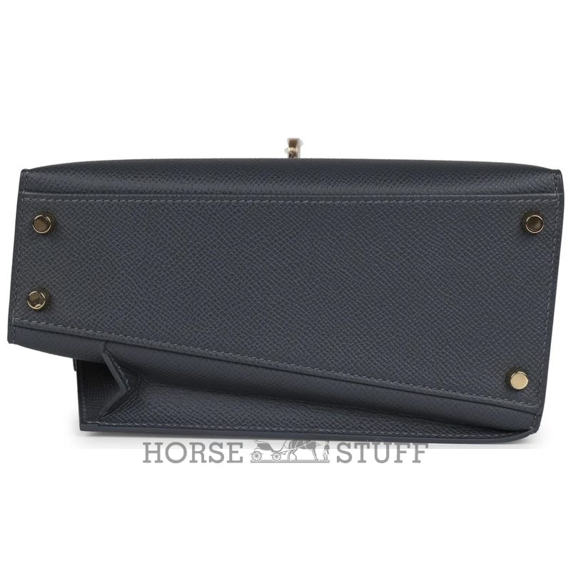 Hermès Limited Edition Kelly en Desordre Sellier 20 Ardoise Epsom Permabrass