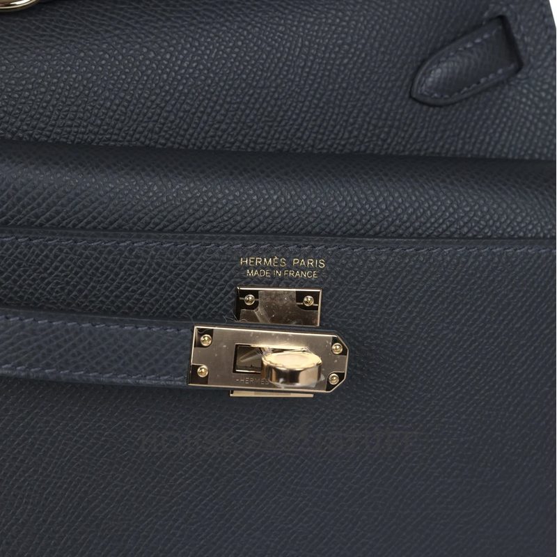 Hermès Limited Edition Kelly en Desordre Sellier 20 Ardoise Epsom Permabrass
