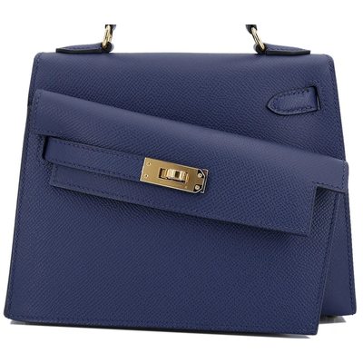 Hermès Limited Edition Kelly en Desordre Sellier 20 Blue Sapphire Epsom GHW