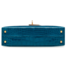 Hermès Kelly Sellier Mini II Blue Izmir Lisse Crocodile Alligator GHW