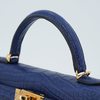 Hermès Kelly Sellier Mini II Blue Sapphire Matte Crocodile Alligator GHW
