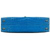 Hermès Kelly Sellier Mini II Blue Zellige Lisse Crocodile Alligator GHW