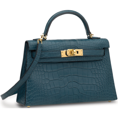 Hermès Kelly Sellier Mini II Colvert Matte Crocodile Alligator GHW