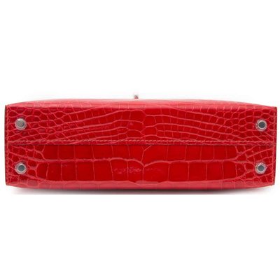 Hermès Kelly Sellier Mini II Lisse Geranium Crocodile Alligator PHW