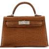 Hermès Kelly Sellier Mini II Blue Marine Lisse Crocodile Alligator GHW