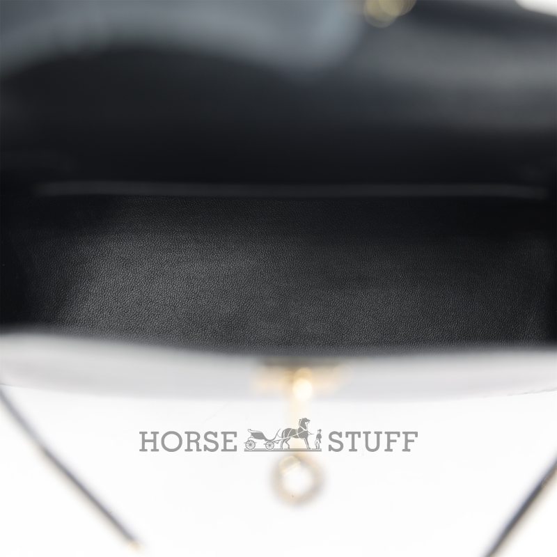 Hermès Kelly Sellier Mini II Graphite Shiny Crocodile Alligator Permabrass