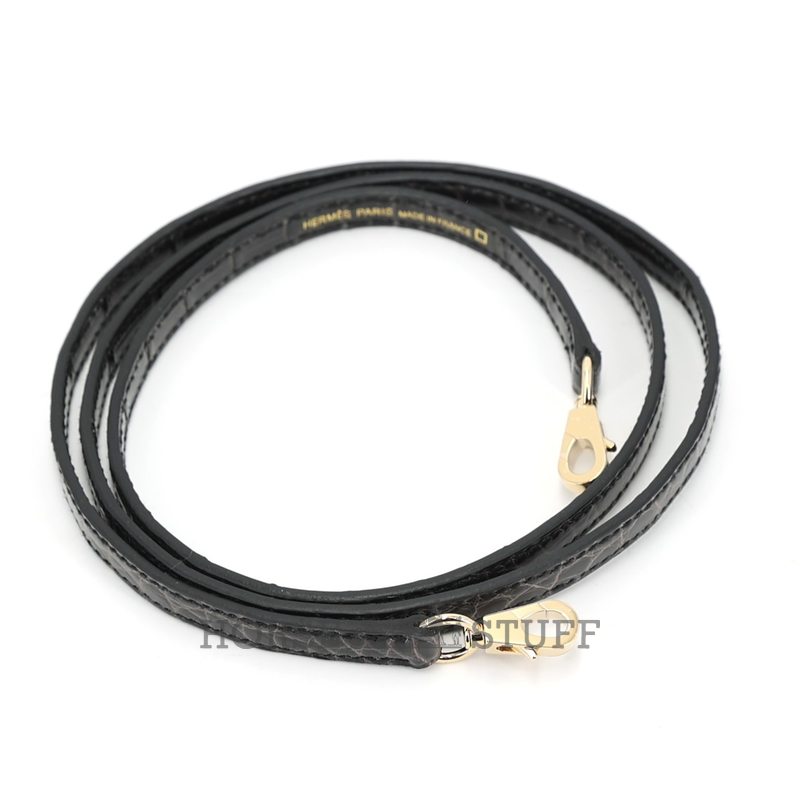 Hermès Kelly Sellier Mini II Graphite Shiny Crocodile Alligator Permabrass