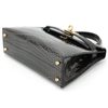 Hermès Kelly Sellier Mini II Graphite Shiny Crocodile Alligator Permabrass