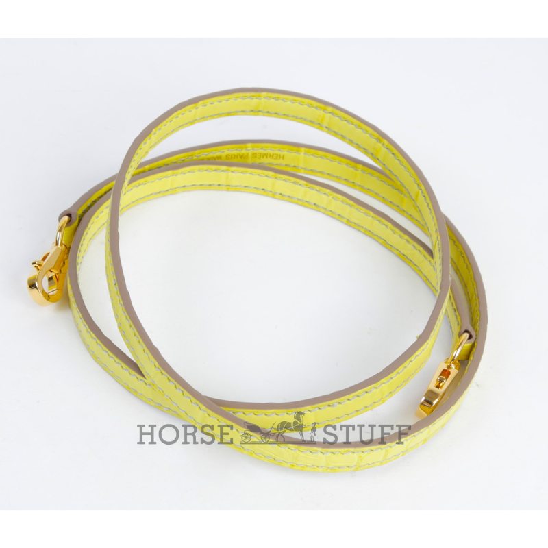 Hermès Kelly Sellier Mini II Special Order HSS Gris Perle / Lime Matte Crocodile Alligator GHW
