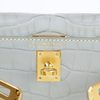 Hermès Kelly Sellier Mini II Special Order HSS Gris Perle / Lime Matte Crocodile Alligator GHW