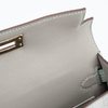 Hermès Kelly Sellier Mini II Special Order HSS Gris Perle / Vert d'Eau Matte Crocodile Alligator Permabrass