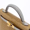 Hermès Kelly Sellier Mini II Special Order HSS Kraft / Gris Perle Matte Crocodile Alligator GHW