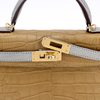 Hermès Kelly Sellier Mini II Special Order HSS Kraft / Gris Perle Matte Crocodile Alligator GHW