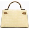 Hermès Kelly Sellier Mini II Special Order HSS Vanilla / Kraft Matte Crocodile Alligator GHW
