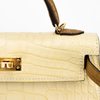 Hermès Kelly Sellier Mini II Special Order HSS Vanilla / Kraft Matte Crocodile Alligator GHW