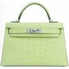 Hermès Kelly Sellier Mini II Jaune Bourgeon Matte Crocodile Alligator PHW