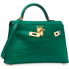 Hermès Kelly Sellier Mini II Malachite Matte Crocodile Alligator GHW