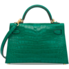 Hermès Kelly Sellier Mini II Malachite Matte Crocodile Alligator GHW