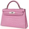 Hermès Kelly Sellier Mini II Pink Bubblegum Matte Crocodile Alligator PHW