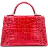 Hermès Kelly Sellier Mini II Rose Extreme Lisse Crocodile Alligator PHW