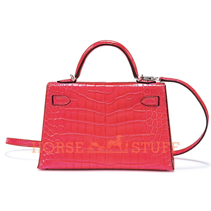 Hermès Kelly Sellier Mini II Rose Extreme Matte Crocodile Alligator PHW