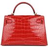 Hermès Kelly Sellier Mini II Rouge de Coeur Lisse Crocodile Alligator GHW