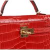 Hermès Kelly Sellier Mini II Rouge de Coeur Lisse Crocodile Alligator GHW