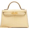 Hermès Kelly Sellier Mini II Vanilla Matte Crocodile Alligator GHW