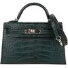 Hermès Kelly Sellier Mini II Vert Cypress Matte Crocodile Alligator PHW