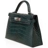 Hermès Kelly Sellier Mini II Vert Cypress Matte Crocodile Alligator PHW