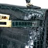 Hermès Kelly Sellier Mini II Vert Cypress Shiny Crocodile Alligator GHW
